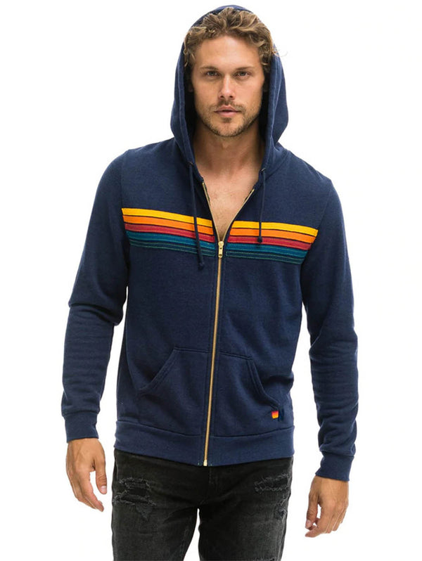 5 Stripe Hoodie - Navy-AVIATOR NATION-Over the Rainbow