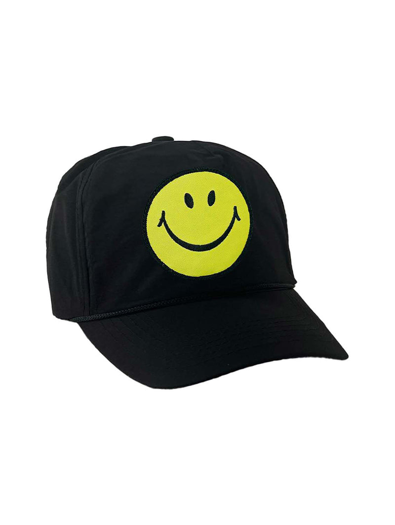 Smiley Vintage Trucker Hat - Black-AVIATOR NATION-Over the Rainbow