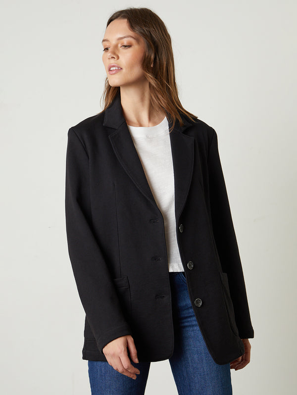 Kirsten Fleece Blazer - Black-Velvet-Over the Rainbow