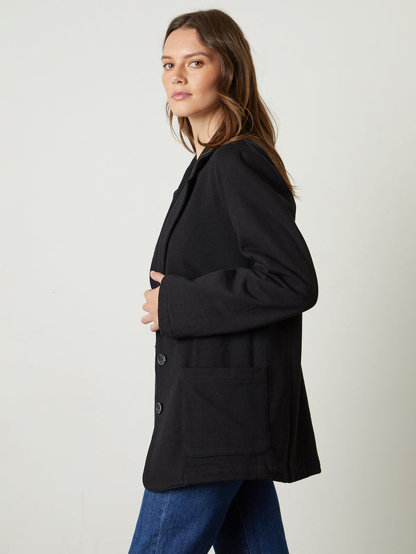 Kirsten Fleece Blazer - Black-Velvet-Over the Rainbow