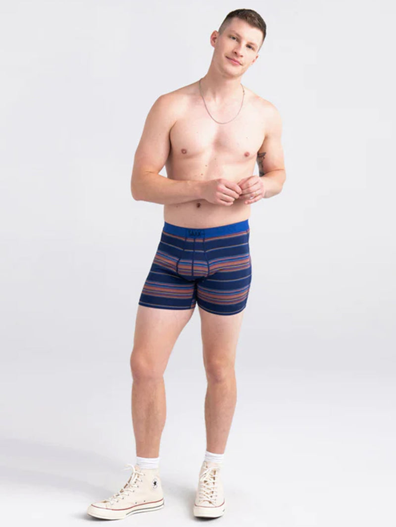 Ultra Soft Boxer Brief Fly - Navy Stripe-SAXX-Over the Rainbow