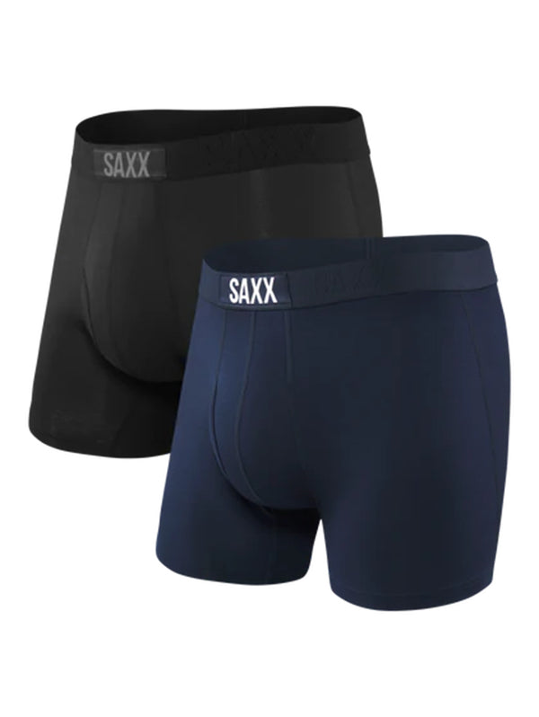 Ultra Soft Boxer Brief Fly 2 Pack - Black Navy-SAXX-Over the Rainbow