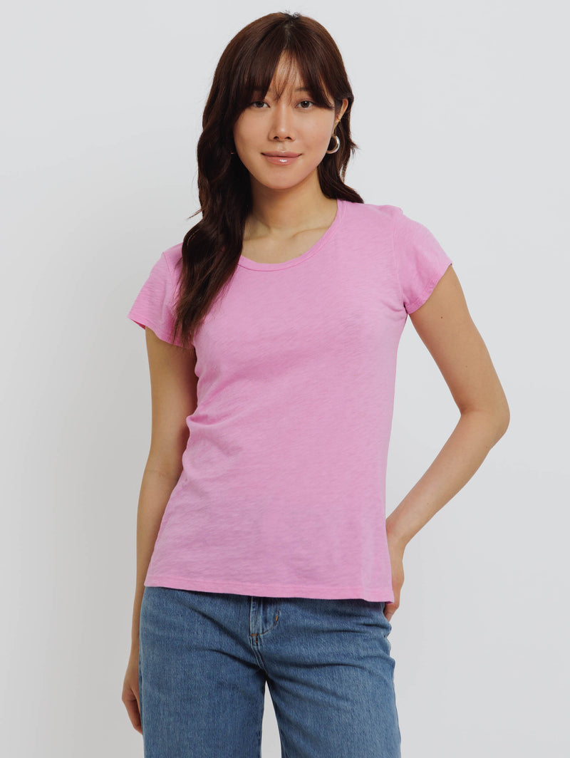 Odelia Short Sleeve Crew Tee-Velvet-Over the Rainbow