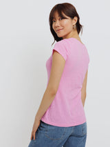 Odelia Short Sleeve Crew Tee-Velvet-Over the Rainbow