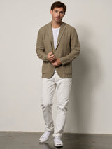 Joshua Linen Blazer - Olive-Velvet-Over the Rainbow