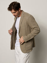 Joshua Linen Blazer - Olive-Velvet-Over the Rainbow