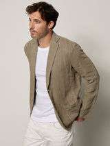 Joshua Linen Blazer - Olive-Velvet-Over the Rainbow