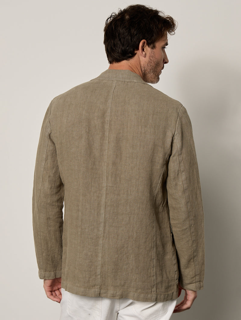 Joshua Linen Blazer - Olive-Velvet-Over the Rainbow